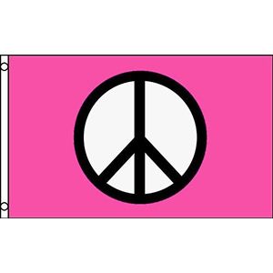 Vredessymbool Roze Vlag 150x90 cm - Rustige vlaggen 90 x 150 cm - Banner 3x5 ft Hoge kwaliteit - AZ FLAG