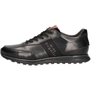 bugatti Low-Top sneakers voor heren, halfhoge schoenen, uitneembaar voetbed, zwart 1000, 44 EU