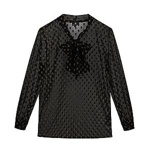 DreiMaster Klassik Dames slip blouse 31225626, zwart goud, L, Zwart/Goud, L