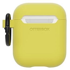 OtterBox Soft Touch-koptelefoonhoes voor AirPods (1e Gen 2016 / 2e Gen 2019), schokbestendig, valbestendig, ultradun, kras- en krasbeschermhoes voor Apple AirPods, inclusief karabijnhaak, Geel