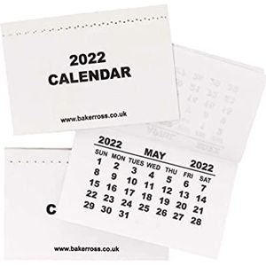 Baker Ross FC177 2022 kalender onderleggers voor kinderen - pak van 1, ideaal voor scholen en thuis, witte minikalender scheurbladen