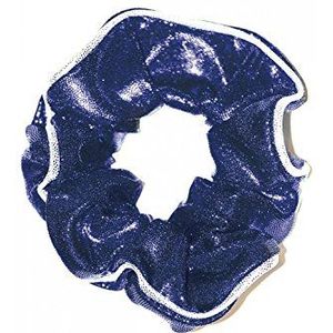 The Zone Tweekleurig haarelastiek van glanzend lycra voor glam, marineblauw