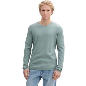 TOM TAILOR Denim Gebreide trui met ronde hals voor heren, 28129 - Light Ice Blue, L