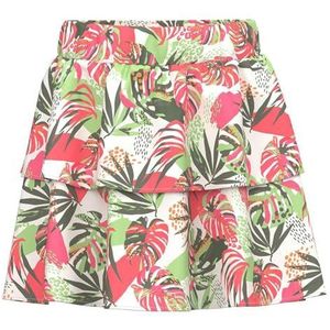 NAME IT Nkfvinaya rok FFF Noos rok voor meisjes, Helder wit/print: tropisch, 122