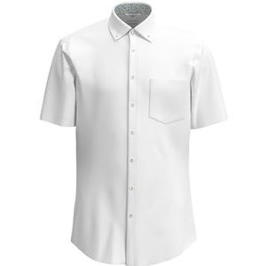 Seidensticker Zakelijk overhemd voor heren, regular fit, strijkvrij, button-down-kraag, korte mouwen, 100% katoen, wit, 38
