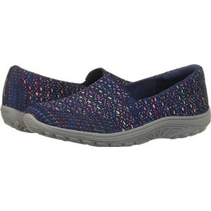 Skechers Dames Reggae Fest-Wicker-Engineered Knit Twin Gore Slip on (Wilgen) Loafer Flat, marineblauw, 36 EU