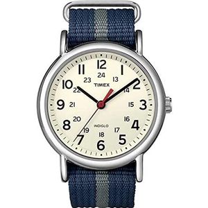 Timex Weekender 38 mm horloge, Blauw/Grijs, Eén maat, Timex Horloge