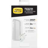 OtterBox Drop Protection-Bundel voor Apple iPhone 13 Pro Max, Symmetry Clear Dunne Beschermende Hoes, Alpha Glass-Screenprotector enEU USB-C 20W USB-C PD, Wit