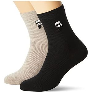 KARL LAGERFELD Heren K/Ikonik patchsokken (verpakking van 2 stuks) Zwart 39-42