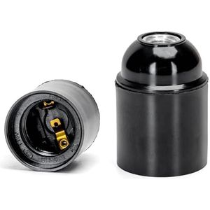 Lamphouder E27 van bakeliet met zelfborgende schroefklem, zwart