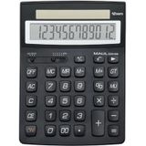 MAUL ECO 950 Tafelrekenmachine, duurzame rekenmachine op zonne-energie met 12 cijfers, 80% gerecycled kunststof, rekenmachine voor kantoor, bureau, school, blauwe engel, zwart