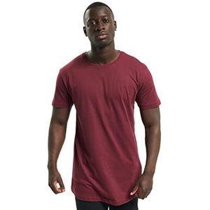 Urban Classics Heren gevormd lange korte mouwen lang T-shirt, ronde hals, 100% jersey katoen, beschikbaar, maten: XS-5XL - rood - XXL