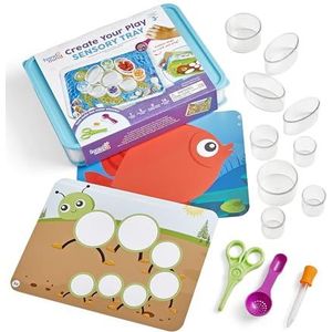 Learning Resources Maak je eigen spel Sensorisch plankje, losse onderdelen, fijne motoriek voor kinderen van 3 jaar oud, knipbeweging leren, therapeutisch speelgoed, sensorische plankjes met deksel