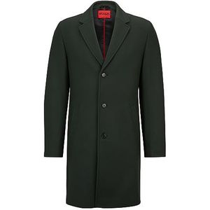 HUGO Heren Malte2341 mantel van wolmix met stenen knopen, Dark Green302, 50