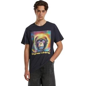 Mister Tee - Cyber Chimp - T-shirt - Marineblauw - 100% Katoen, Losse Pasvorm