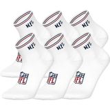 NFL SHIELD 6pk Quarter Socks - WHT - 35/38