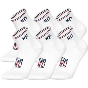 NFL SHIELD 6pk Quarter Socks - WHT - 35/38