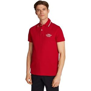 Tommy Hilfiger S/S Polo voor heren, Medium Rood, XS