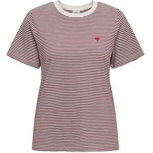 T-shirt - Donkerrood - Off White - 100% Katoen