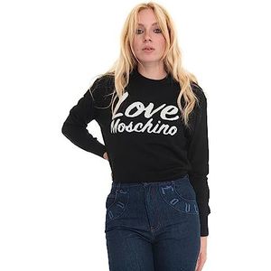 Love Moschino Dames Slim Fit Lange Mouwen with Love Penguins Intarsia. Trui Sweater, zwart, 44