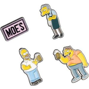 Grupo Erik Set Of 4 Enamel Pins - The Simpsons Merchandise | Cute Pin Badges, Bag Pins | The Simpsons Gifts Under 15 Pounds, Homer Simpson Gifts For Friends