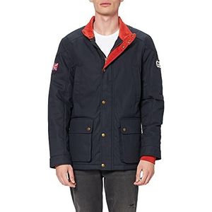 Hackett London british kit waxed heren jas, 595 navy, L