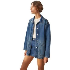 TRENDYOL Jacket - Blue - Oversize, Blau, L