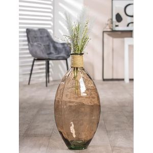 GILDE grote vaas decoratieve vaas van glas - glazen vaas bolvormig met bast decoratie vaas voor pampasgras - cadeau verjaardagscadeau kleur: bruin hoogte 59 cm