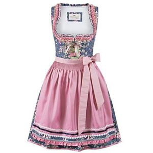 Stockerpoint Dirndl Bruna jurk voor bijzondere gelegenheden, blauw-roze, 38