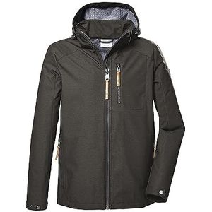 Heren - Softshelljack - Olijfgroen - 100% Polyester - Waterafstotend