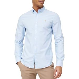 Farah Geruit overhemd voor heren, Hemelsblauw, XXL