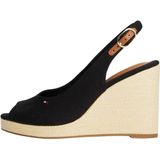 TOMMY HILFIGER Women's FLAG HIGH WEDGE ESPAD SLINGBACK Espadrilles, ZWART (Zwart), 3.5 UK, Zwart, 36 EU