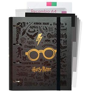 Erik® – Pack: map & navulverpakking Harry Potter | map A4 4 ringen – A4 vellen – register | schoolbenodigdheden, kantoorbenodigdheden