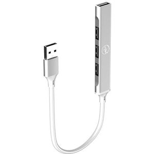Mobility Lab - ML314013 – USB Slim 4USB 2.0 Hub – Plug and Play, 4 USB-poorten, snelle gegevensoverdracht, slank design, aluminium afwerking – compatibel met macOS en Windows