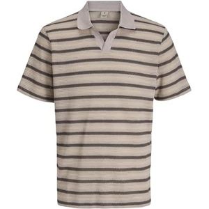 JACK & JONES Heren Male Gestreept Poloshirt Jprbluharry Ss Split Neck Polo, Rose Dust, L