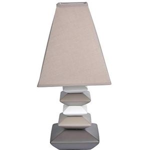 Homea 6LCE072TA lamp, keramiek, 40 W, taupe, L 23 x 23 x 48 cm