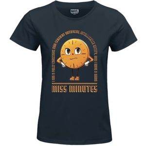 Marvel Miss Minute Artificial Intelligence Entity WOLOKIMTS010 T-shirt voor dames, marineblauw, maat M, Marine., M