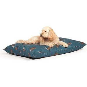 Danish Design Teal Woodland Stag Machine Wasbaar Diepe Gevulde Hond/Puppy Diepe Dekbed Medium