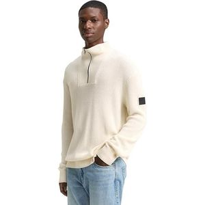 TOM TAILOR DENIM - Trui - Wolwit - Knitwear - Halve Rits