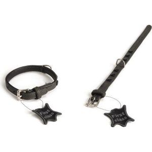 Beeztees Stud hondenhalsband, leer, grijs, 28-31,5 x 1,7 cm