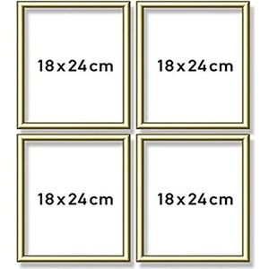 Schipper Quattro 605170704 Schilderen op nummer, aluminium frame, elk 18 x 24 cm, goudglanzend, zonder glas, voor je kunstwerk, eenvoudige zelfmontage