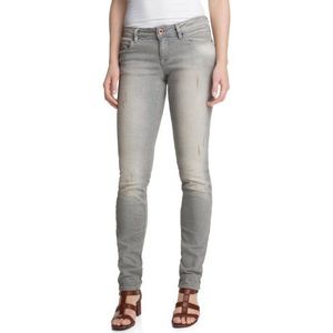 edc by ESPRIT dames slim jeans grijs slim Destroeyd
