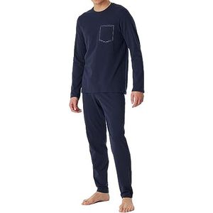 Schiesser Heren pyjama lange Nightwear Set pyjamaset, nachtblauw, 56, nachtblauw, XX-Large (56)