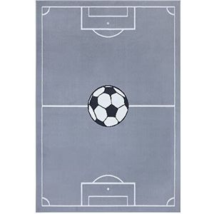 Hanse Home Adventures Kindertapijt, voetbal, laagpolig tapijt voor jongens en meisjes, speeltapijt, modern speelveld, voetbal, kindertapijt voor kinderkamer, speelkamer, 120 x 170 cm, muis