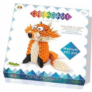 Creagami 3178728 Origami 3D, papiersculptuur vos, knutselset voor volwassenen en kinderen vanaf 7 jaar, 501 delen