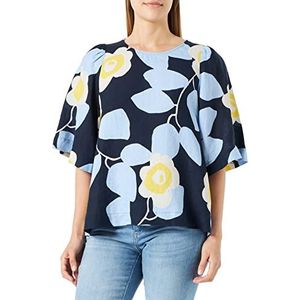 Seidensticker - Damesblouse - Donkerblauw - 100% Linnen