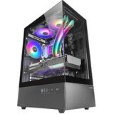MC-XO - Gaming Behuizing - Zwart - ATX Mid-Tower - Dubbel Gehard Glas