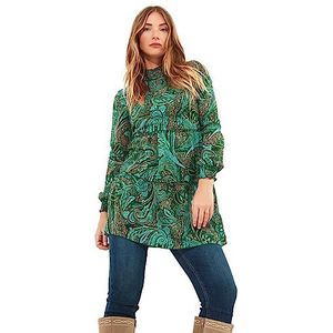 Joe Browns Dames pure paisley print hoge hals gelaagde mini-jurk, groen, 10, Groen, 36