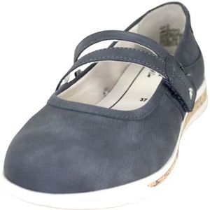 Jana Vegan Ballerina's voor dames met klittenbandsluiting, Donkerblauw, 38 EU