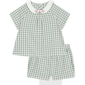 Petit Bateau Baby meisjes A0CKV 2-delige set, groen/wit, 12 maanden, groen-wit, 12 Maanden